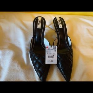 Brand new black Zara mules